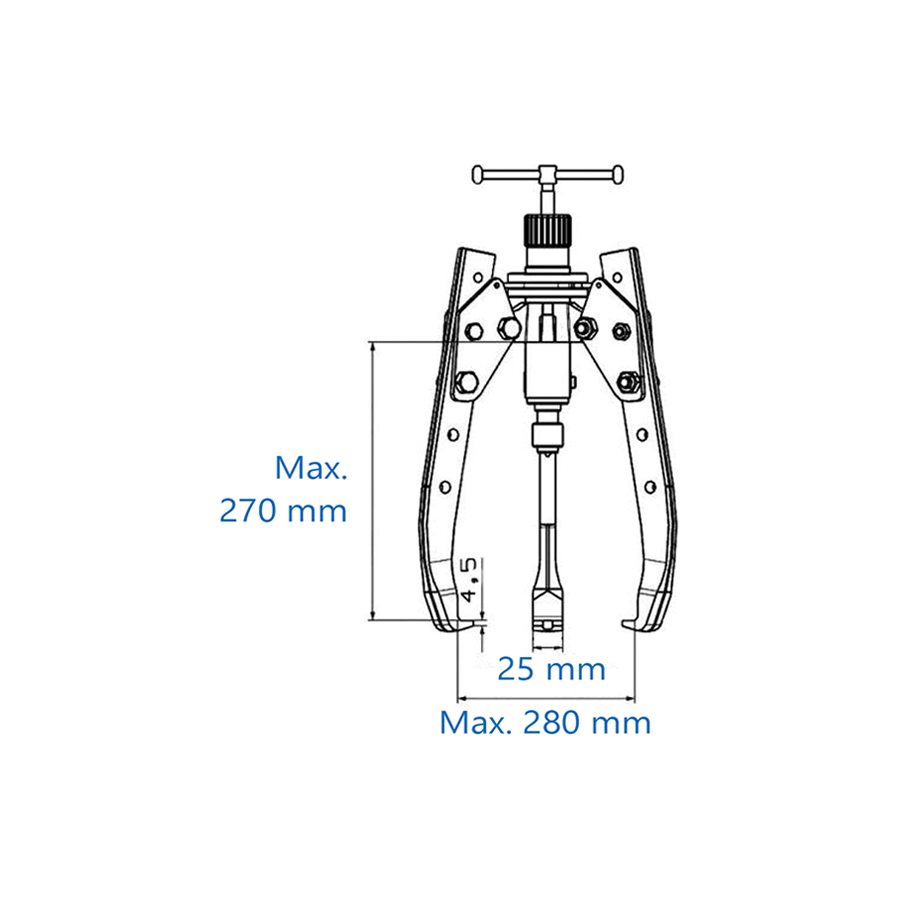 KING TONY Profi-Werkzeuge - Abzieher, 3 Gelenk-Greifarme, hydraulisch, selbstzentrierend - 480 mm 79637308ALTH