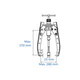 KING TONY Profi-Werkzeuge - Abzieher, 3 Gelenk-Greifarme, hydraulisch, selbstzentrierend - 480 mm 79637308ALTH