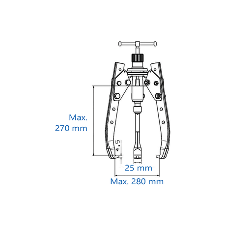 KING TONY Profi-Werkzeuge - Abzieher, 3 Gelenk-Greifarme, hydraulisch, selbstzentrierend - 480 mm 79637308ALTH