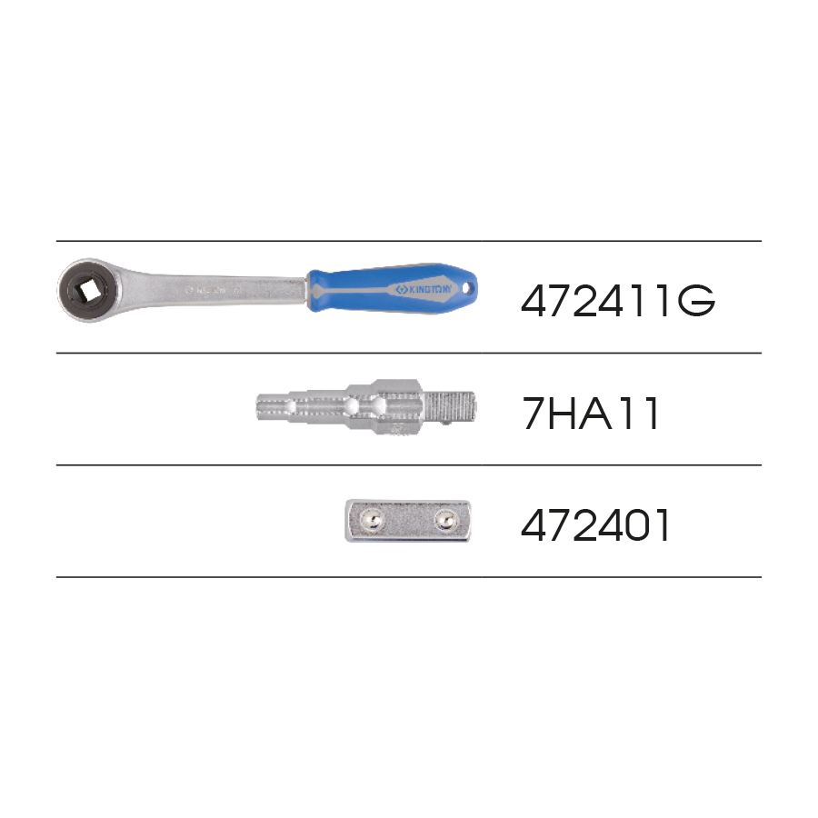 KING TONY Profi-Werkzeuge - Stufenschlüsselset mit Ratsche - 3 tlg. 7HA03