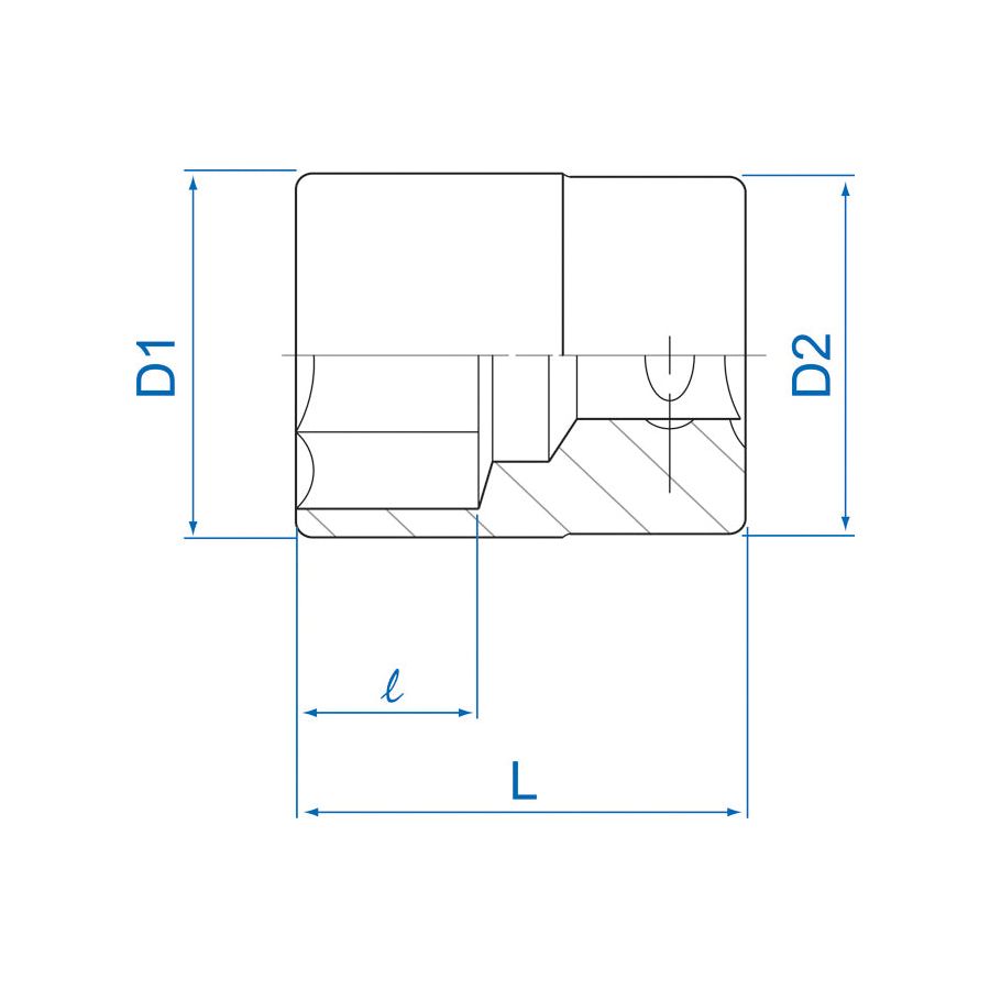 KING TONY Profi-Werkzeuge - 1" Steckschlüssel,  Standard  - 2" 833064S