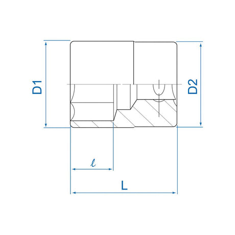 KING TONY Profi-Werkzeuge - 1" Steckschlüssel,  Standard  - 3-1/8" 8330A0S