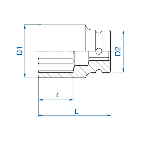 KING TONY Profi-Werkzeuge - 1" Kraft-Steckschlüssel, metrisch, lang - 27 mm 843527M