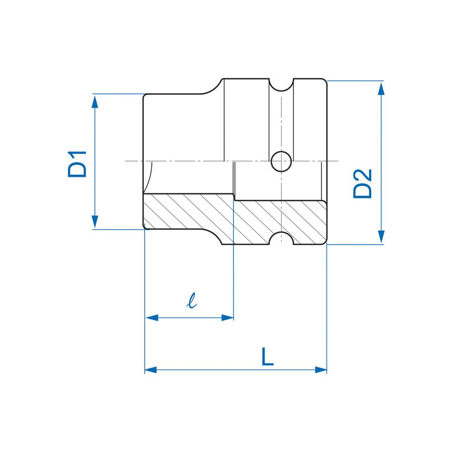 KING TONY Profi-Werkzeuge - 1" Kraft-Steckschlüssel, metrisch - 19 mm 851419M