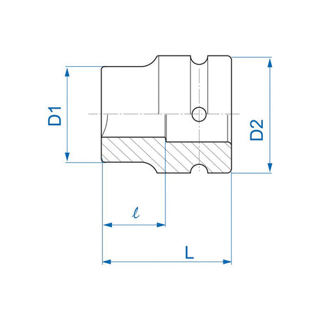 KING TONY Profi-Werkzeuge - 1" Kraft-Steckschlüssel, metrisch - 19 mm 851419M