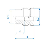KING TONY Profi-Werkzeuge - 1" Kraft-Steckschlüssel, Zoll 851426S