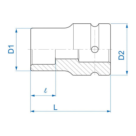 KING TONY Profi-Werkzeuge - 1" Kraft-Steckschlüssel, metrisch, lang - 19 mm 853419M