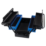 KING TONY Profi-Werkzeuge - XL Metall-Werkzeugkiste 530x220x260 - Schwarz / Blau 87A051A0KB