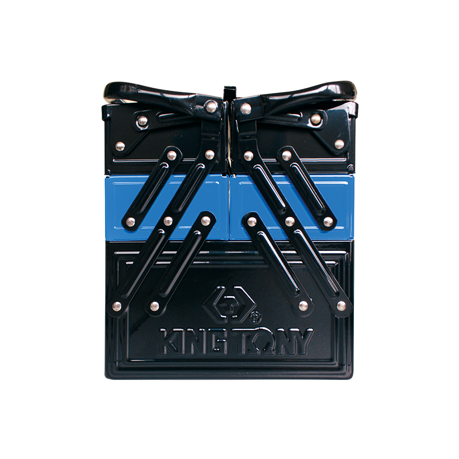 KING TONY Profi-Werkzeuge - XL Metall-Werkzeugkiste 530x220x260 - Schwarz / Blau 87A051A0KB
