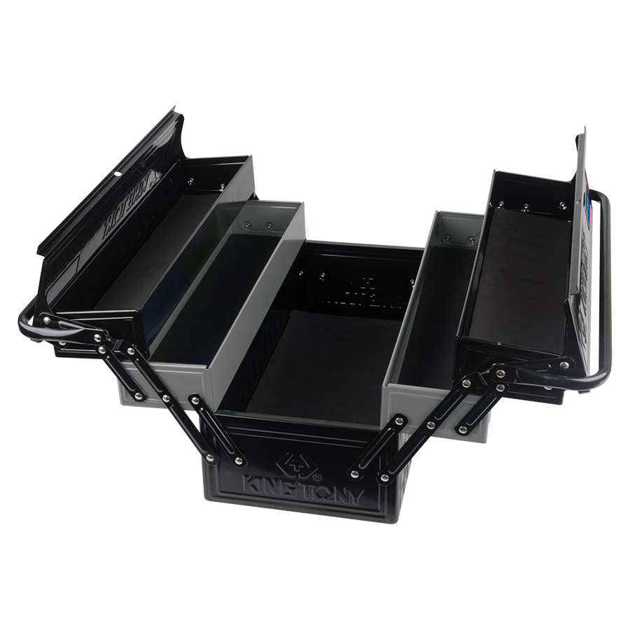 KING TONY Profi-Werkzeuge - XL Metall-Werkzeugkiste 530x220x260 - Schwarz / Grau 87A051A0KG