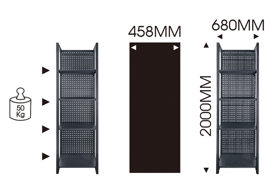 KING TONY Profi-Werkzeuge - Lagerregal mit 4 Ebenen 680mm 87D1120AK
