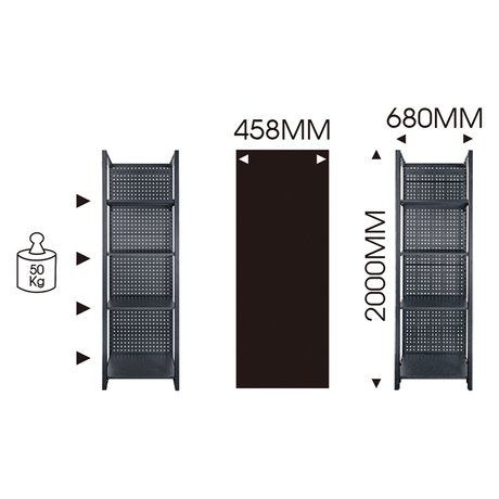 KING TONY Profi-Werkzeuge - Lagerregal mit 4 Ebenen 680mm 87D1120AK