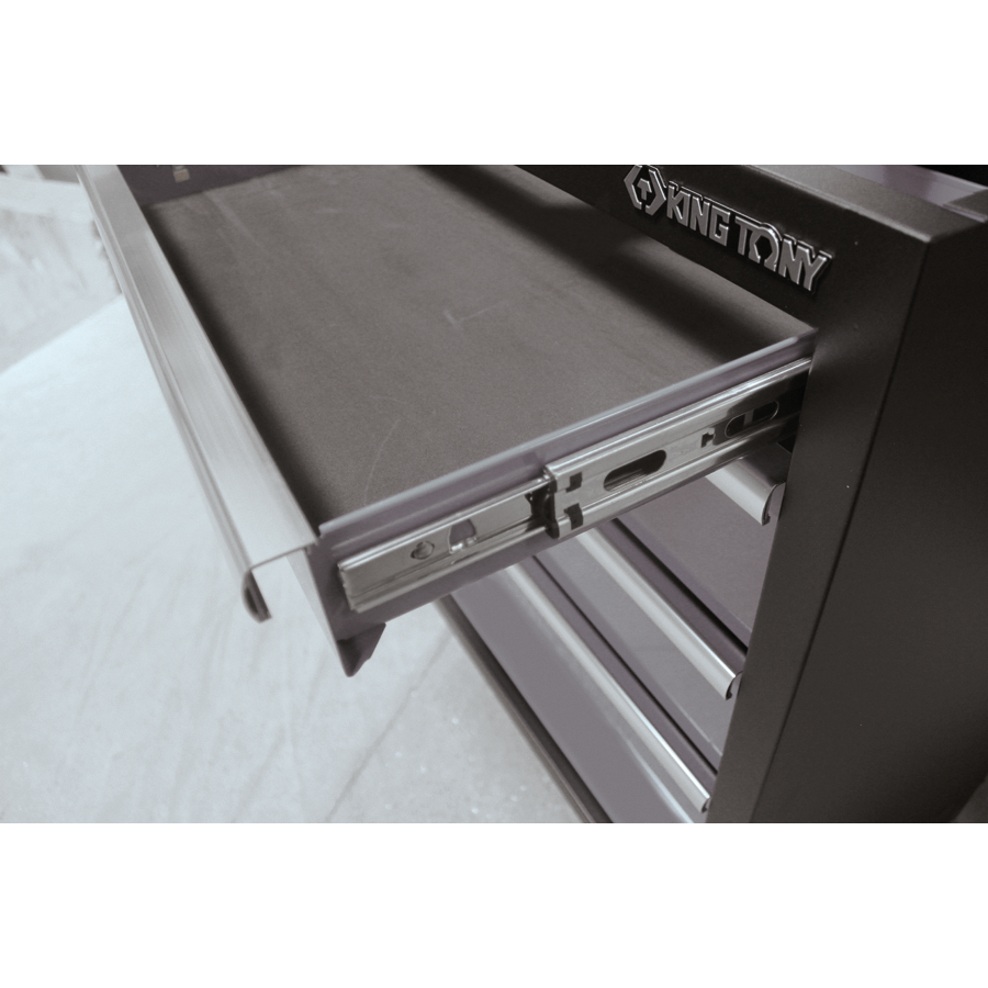 KING TONY Profi-Werkzeuge - Niedriges Möbel 4 Schubladen - Schwarz-Grau 87D1104AKG
