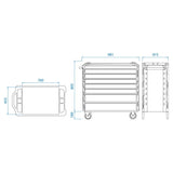KING TONY Profi-Werkzeuge - Werkzeugwagen mit 7 Schubladen SQUAD D7+ 87SQ337BABK