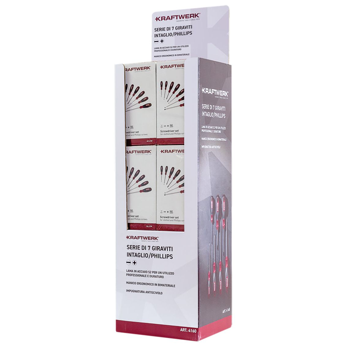 Kraftwerk Schraubendreher Set Schlitz & Phillips, 7-tlg., Verkaufsdisplay mit 24 Stk