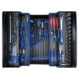 KING TONY Profi-Werkzeuge - Komplette Werkzeugkiste, blau - 100  tlg. 902100MKB2