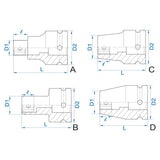 KING TONY Profi-Werkzeuge - 1-1/2" CATERPILLAR Kraftschlüssel, metrisch (38.1 mm) - 2 95A524M