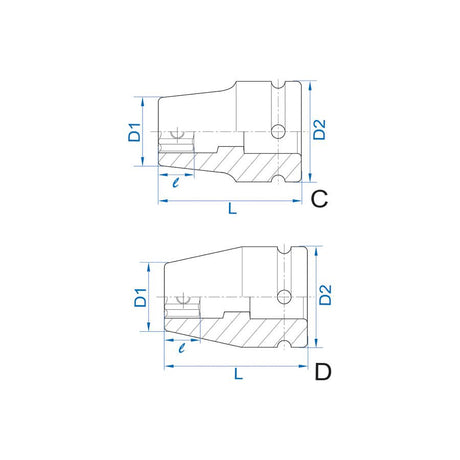 KING TONY Profi-Werkzeuge - 1-1/2" CATERPILLAR Kraftschlüssel, Zoll, (38.1 mm) - 1-1/8 95A536S