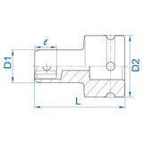 KING TONY Profi-Werkzeuge - 1-1/2" CATERPILLAR Kraftschlüssel, Zoll, (38.1 mm) - 1-1/8 95B536S