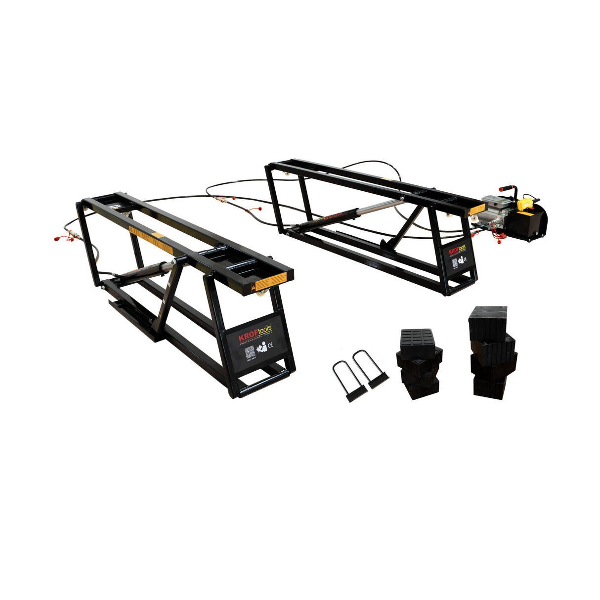 KROFtools Mobile Hebebühne 2500kg 90mm flach - KFZ Mobile Auto Hebebühne mit Fernbedienung - 9813 - ohne Hydrauliköl geliefert