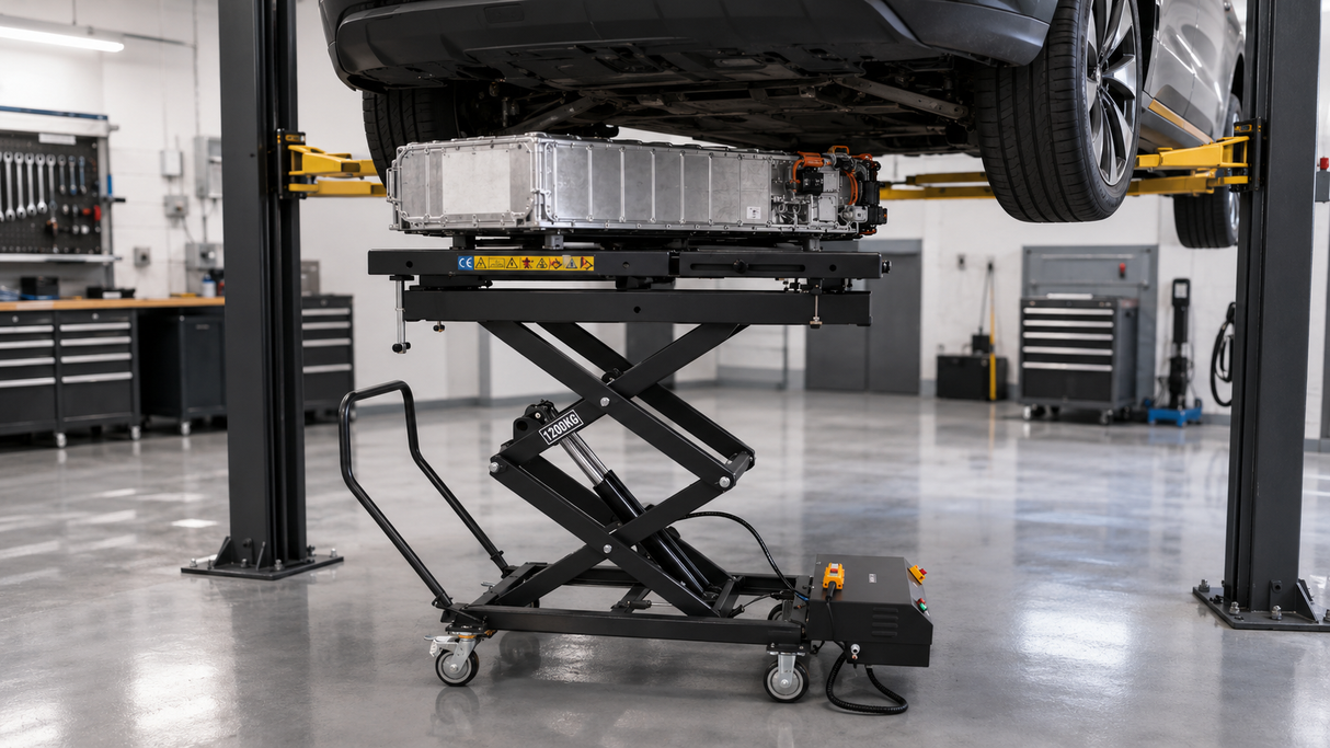 KROFtools 1200kg Expert Elektro Hubtisch E-Autos - E-Auto Batterie Mobiler Scherenhubtisch Elektrisch - 9839