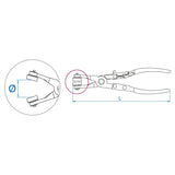 KING TONY Profi-Werkzeuge - Abgewinkelte Schlauchklemmenzange, 45° - 220 mm 9AA21