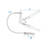 KING TONY Profi-Werkzeuge - Gebogene Schlauchklemmenzange - 225 mm 9AA31