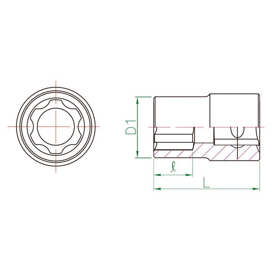 KING TONY Profi-Werkzeuge - 1/2" 6-Kant Steckschlüssel-Set 9AW4901