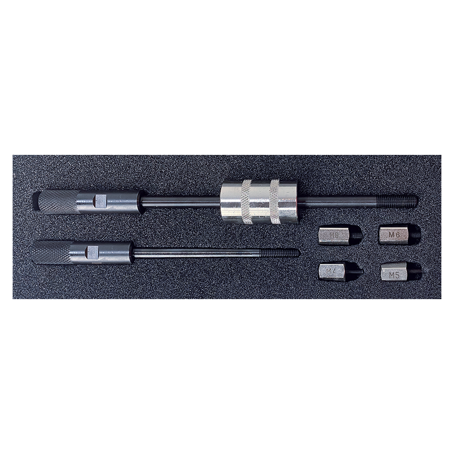 KING TONY Profi-Werkzeuge - Gewindestiftabzieher mit Stange und 4 Adaptern 9BE1950