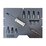 KING TONY Profi-Werkzeuge - Gewindestiftabzieher mit Stange und 10 Adaptern 9BE1960