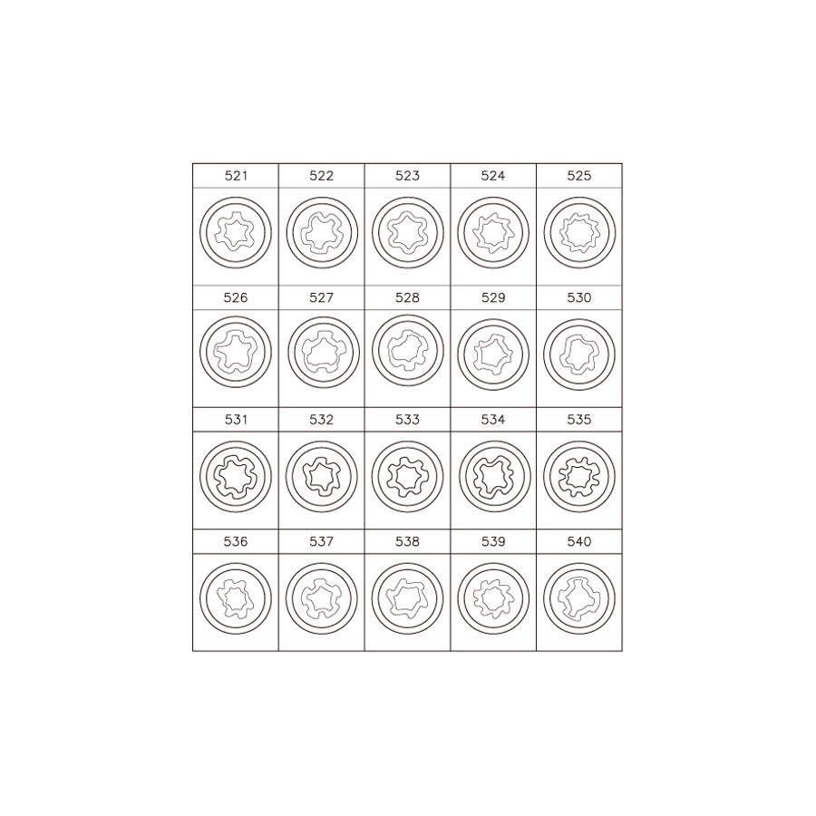 KING TONY Profi-Werkzeuge - Spezial-Einsätze für VW-Felgenschlösser - 20tlg. 9BW0120