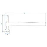 KING TONY Profi-Werkzeuge - Form Hammer zum Glätten 9CF132