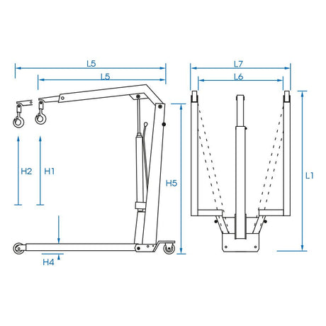 KING TONY Profi-Werkzeuge - Hydraulischer Werkstattkran, LKW- und PKW - 550kg 9HYGR55