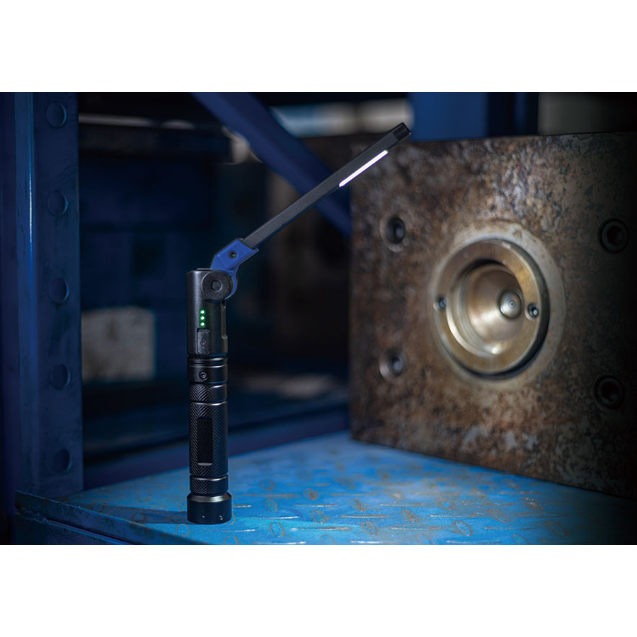 KING TONY Profi-Werkzeuge - LED Inspektionslampe Slim COB+SMD, klappbar und wiederaufladbar 9TA268AA