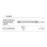 KING TONY Profi-Werkzeuge - LED-Inspektionslampe 10W COB LED verstellbar 9TA33AA