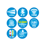 KING TONY Profi-Werkzeuge - LED-Strahler mit bluetooth 9TA46AA