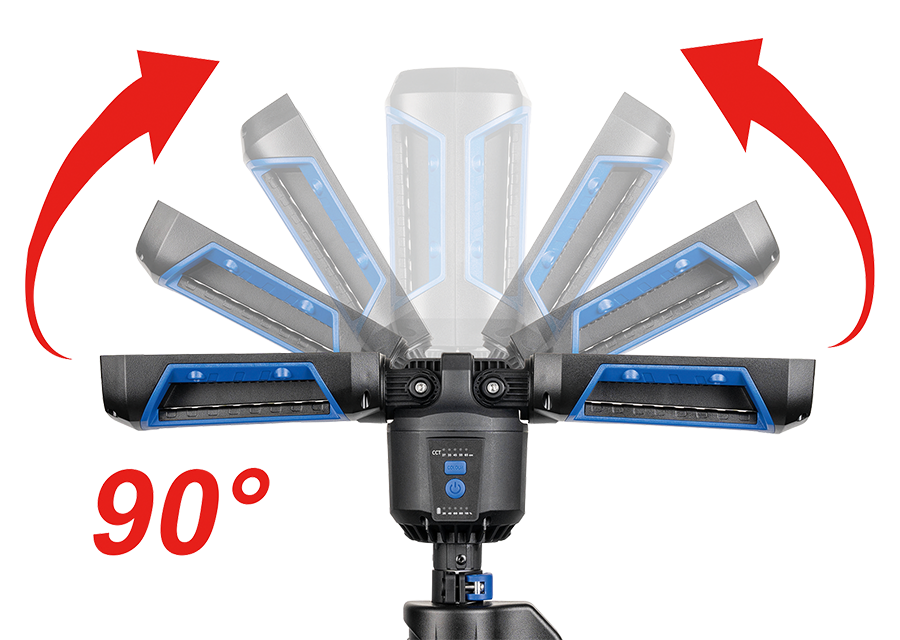KING TONY Profi-Werkzeuge - LED-Scheinwerfer mit Stativ, 5 Lichtfarben 6000 Lumen 9TA491AA