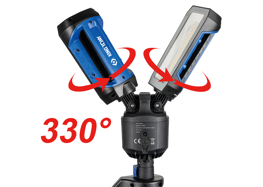 KING TONY Profi-Werkzeuge - LED-Scheinwerfer mit Stativ, 5 Lichtfarben 6000 Lumen 9TA491AA