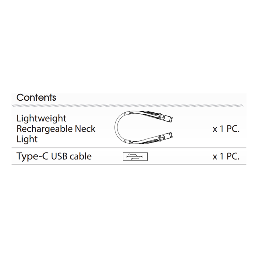 KING TONY Profi-Werkzeuge - LED-Wiederaufladbare Halslampe 9TA54A