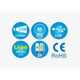 KING TONY Profi-Werkzeuge - Mütze mit integrierter LED-Stirnlampe - 2 LED 9TA561A