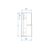 KING TONY Profi-Werkzeuge - 1/2" Steckschlüssel für beschädigte Muttern, metrisch - 23 mm 9TD40323M