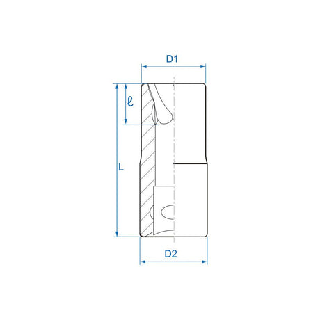 KING TONY Profi-Werkzeuge - 1/2" Steckschlüssel für beschädigte Muttern, metrisch - 19 mm 9TD40319M