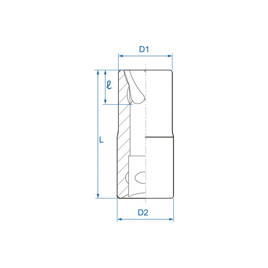 KING TONY Profi-Werkzeuge - 1/2" Steckschlüssel für beschädigte Muttern, metrisch - 12 mm 9TD40312M