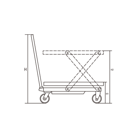 KING TONY Profi-Werkzeuge - Manueller Einzelscheren-Hubtisch - 150 kg 9TYC11015AB