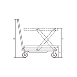 KING TONY Profi-Werkzeuge - Manueller Einzelscheren-Hubtisch - 500 kg 9TYC11050AB