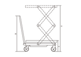 KING TONY Profi-Werkzeuge - Manueller Doppelscheren-Hubtisch - 350 kg 9TYC12035AB