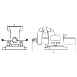 KING TONY Profi-Werkzeuge - Schraubstock mit Drehfunktion -  225mm 9TZ1108