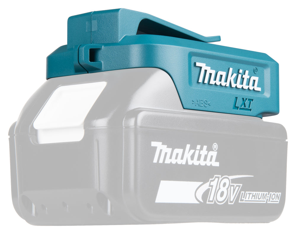 Makita Akku-USB Adapter | mit 2 USB-A Anschlüssen & Gürtelclip - DECADP05