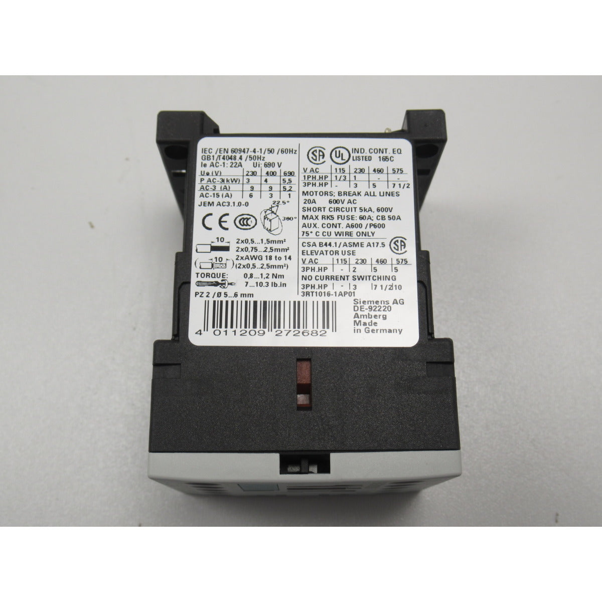 Aircraft Schütz SIEMENS 3RT1016-1AP01 #005372000 - Art. 0005372000