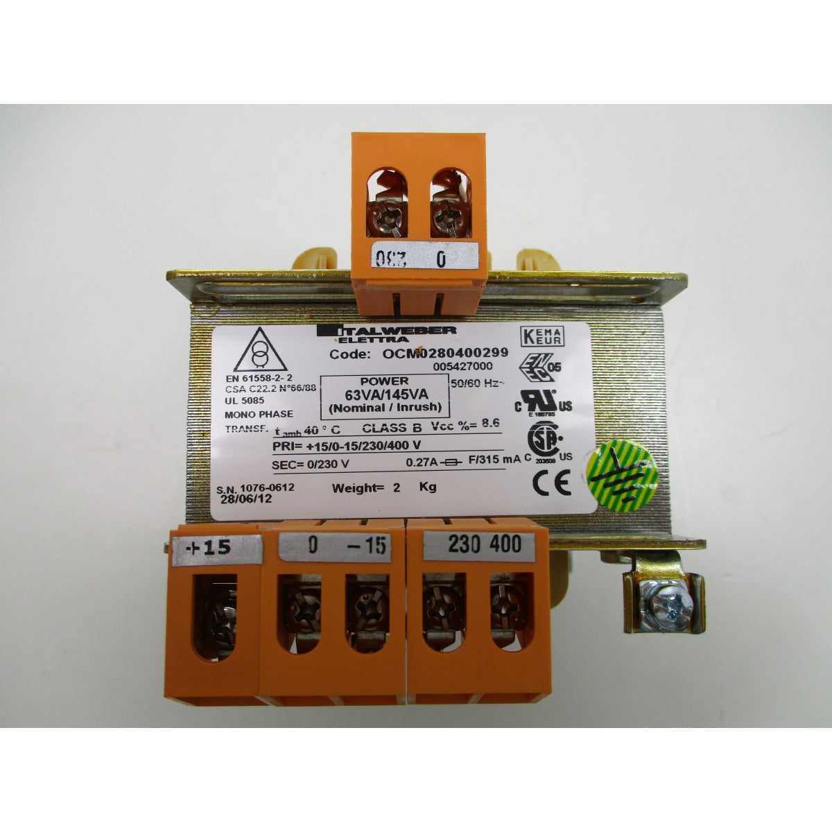 Aircraft Trafo 63VA P400-230 CE #0054727000 - Art. 0005427000